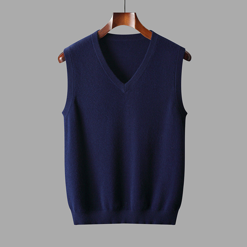 Thorben | Herren V-Ausschnitt Pullunder - Beige - Image 7