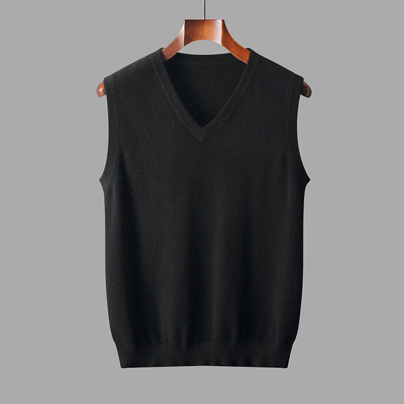 Thorben | Herren V-Ausschnitt Pullunder - Beige - Image 8