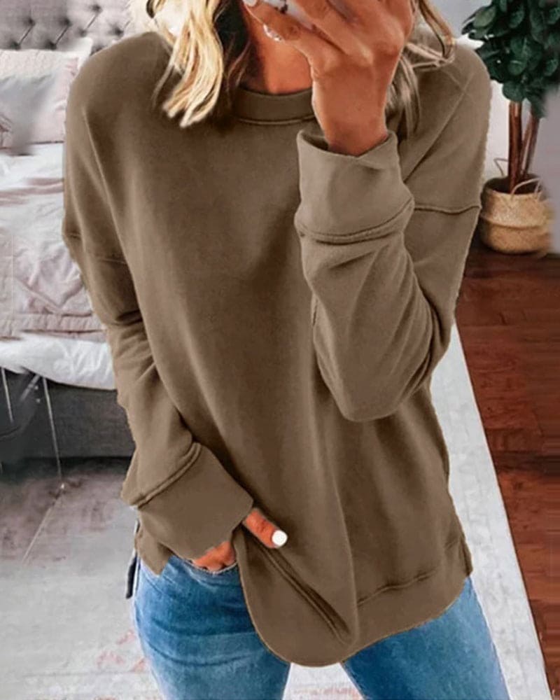 Thordena | Damen Pullover Relaxed Fit Sweater - Brown - Image 1