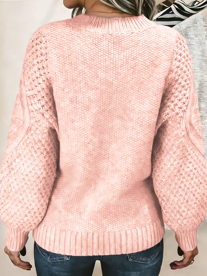 Thordeva | Damen Oversize Strickpullover Grobstrick Rosa - Light Pink - Image 3