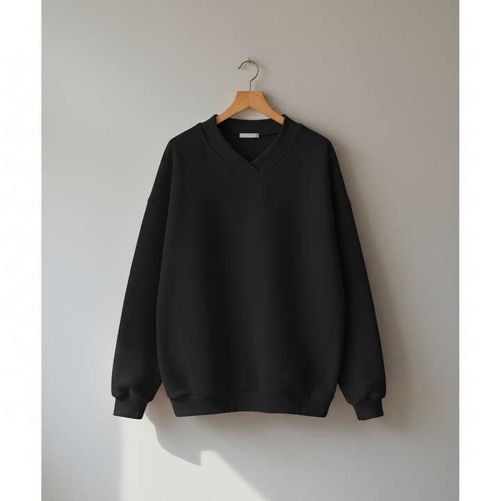 Thordine | Damen Oversized Pullover V-Ausschnitt - Brown - Image 4