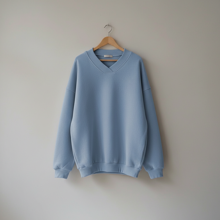 Thordine | Damen Oversized Pullover V-Ausschnitt - Brown - Image 7