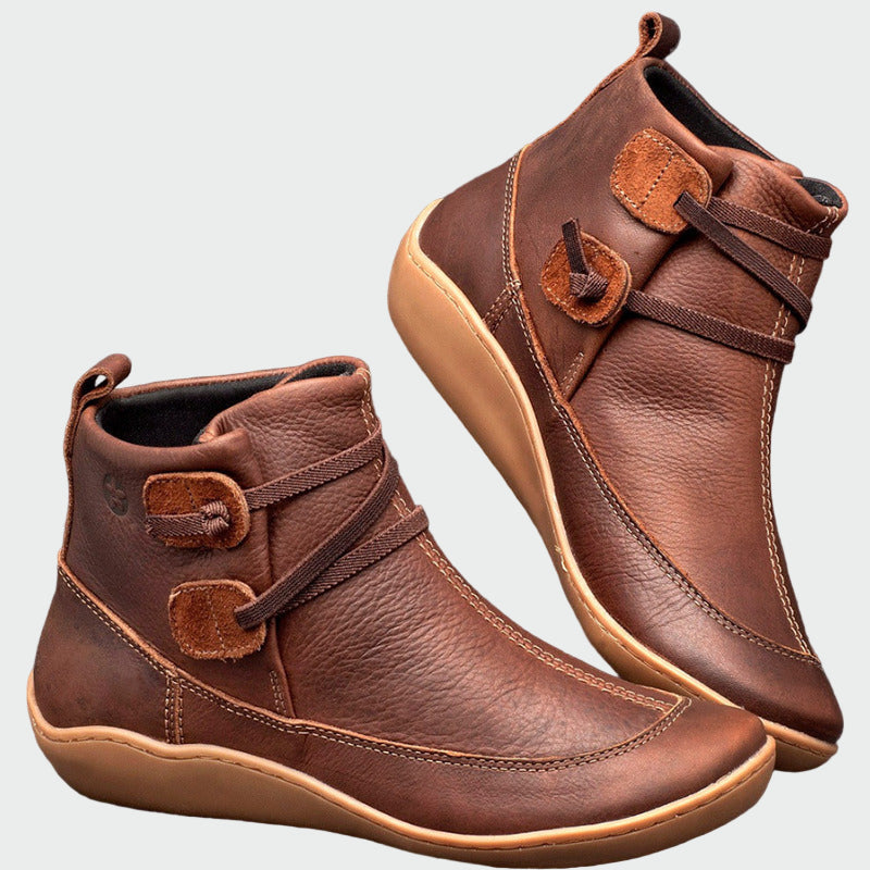 Thordine | Damen Stiefeletten Leder Knöchelboots - Brown - Image 1