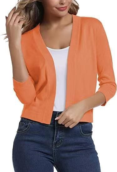 Thordis | Damen Strickjacke Offene Front 3/4 Arm - Black - Image 14