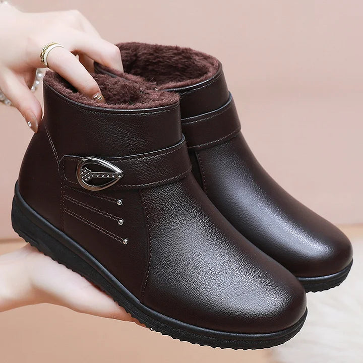 Thordula | Damen Stiefeletten gefüttert Winterstiefeletten - Dark Brown - Image 1
