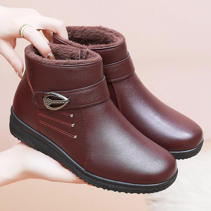 Thordula | Damen Stiefeletten gefüttert Winterstiefeletten - Dark Brown - Image 2