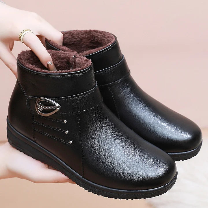 Thordula | Damen Stiefeletten gefüttert Winterstiefeletten - Dark Brown - Image 3