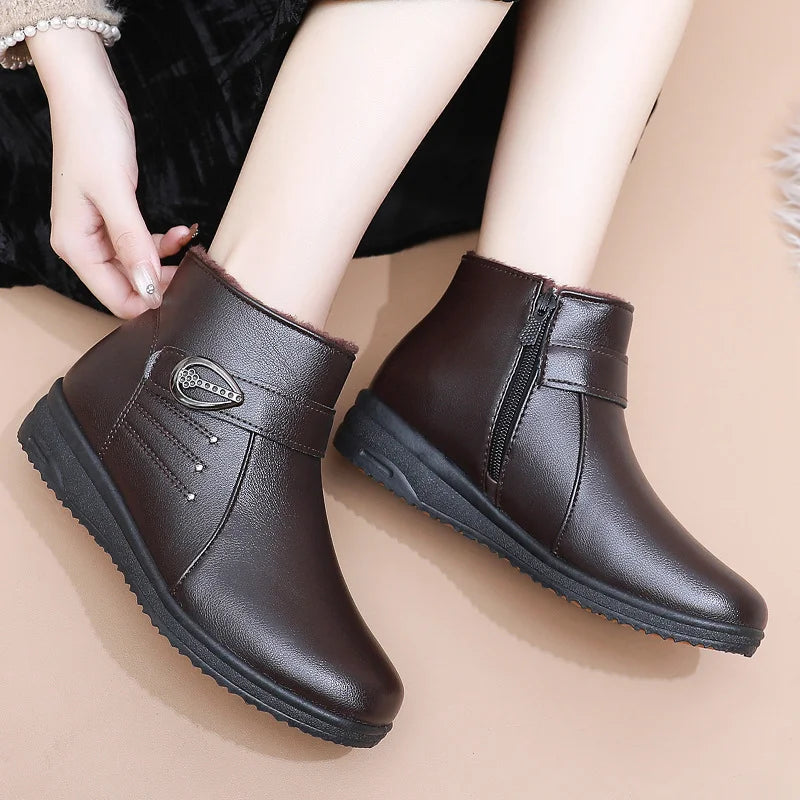 Thordula | Damen Stiefeletten gefüttert Winterstiefeletten - Dark Brown - Image 6