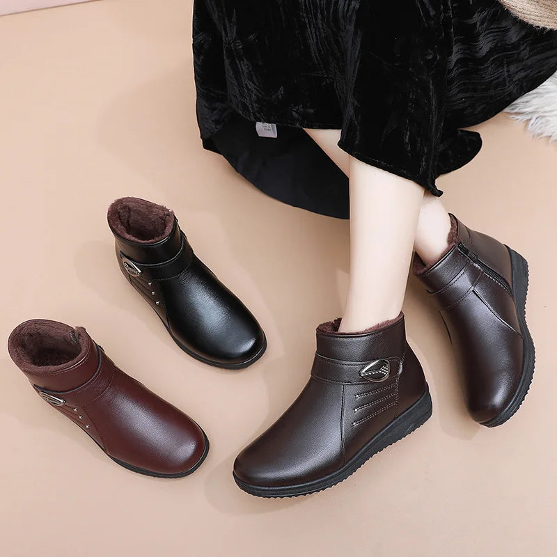Thordula | Damen Stiefeletten gefüttert Winterstiefeletten - Dark Brown - Image 8