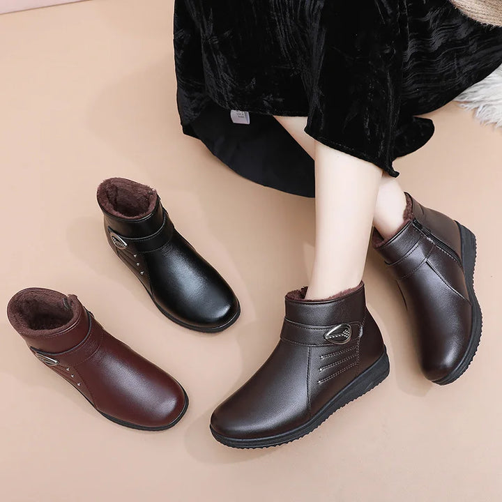 Thordula | Damen Stiefeletten gefüttert Winterstiefeletten - Dark Brown - Image 8
