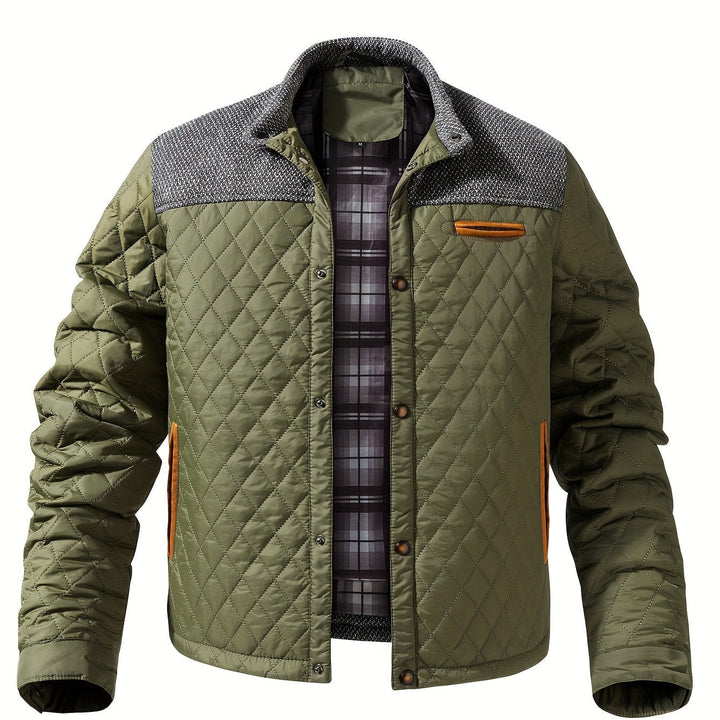 Thorvek | Herren Gesteppte Jacke mit Stehkragen - Olive Green - Image 1