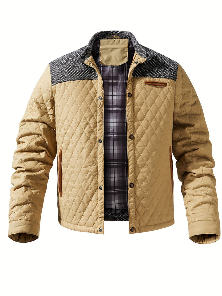 Thorvek | Herren Gesteppte Jacke mit Stehkragen - Olive Green - Image 13