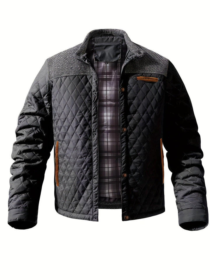 Thorvek | Herren Gesteppte Jacke mit Stehkragen - Olive Green - Image 7