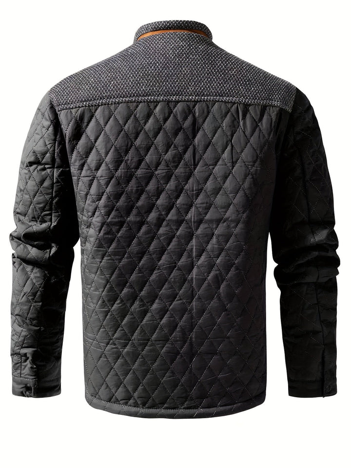Thorvek | Herren Gesteppte Jacke mit Stehkragen - Olive Green - Image 8