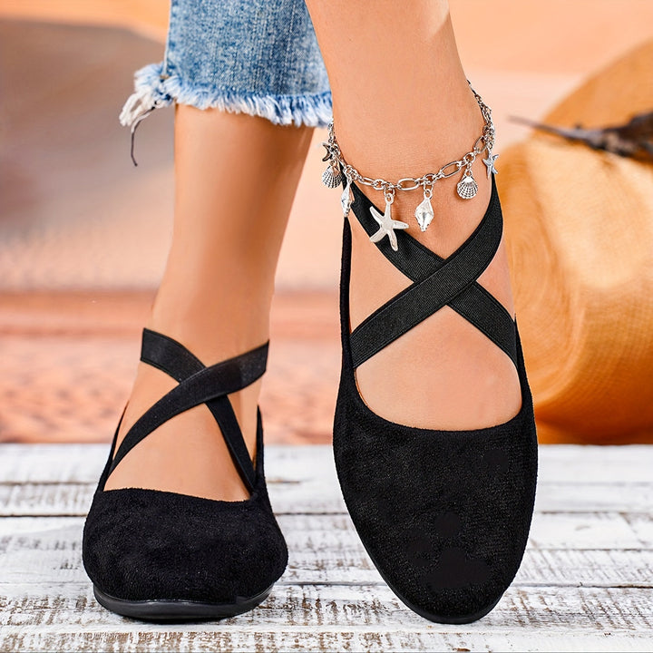 Cyrena | Damen Keilpumps mit Kreuzriemen - Black - Image 5