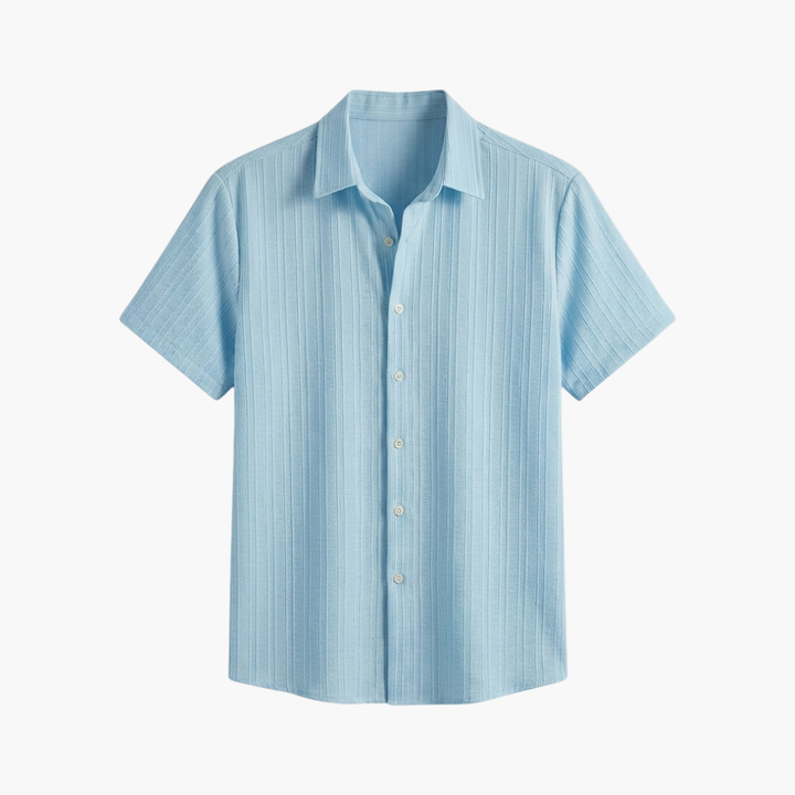 Tillmann | Herren Gestreiftes Kurzarm Hemd - Light Blue - Image 1