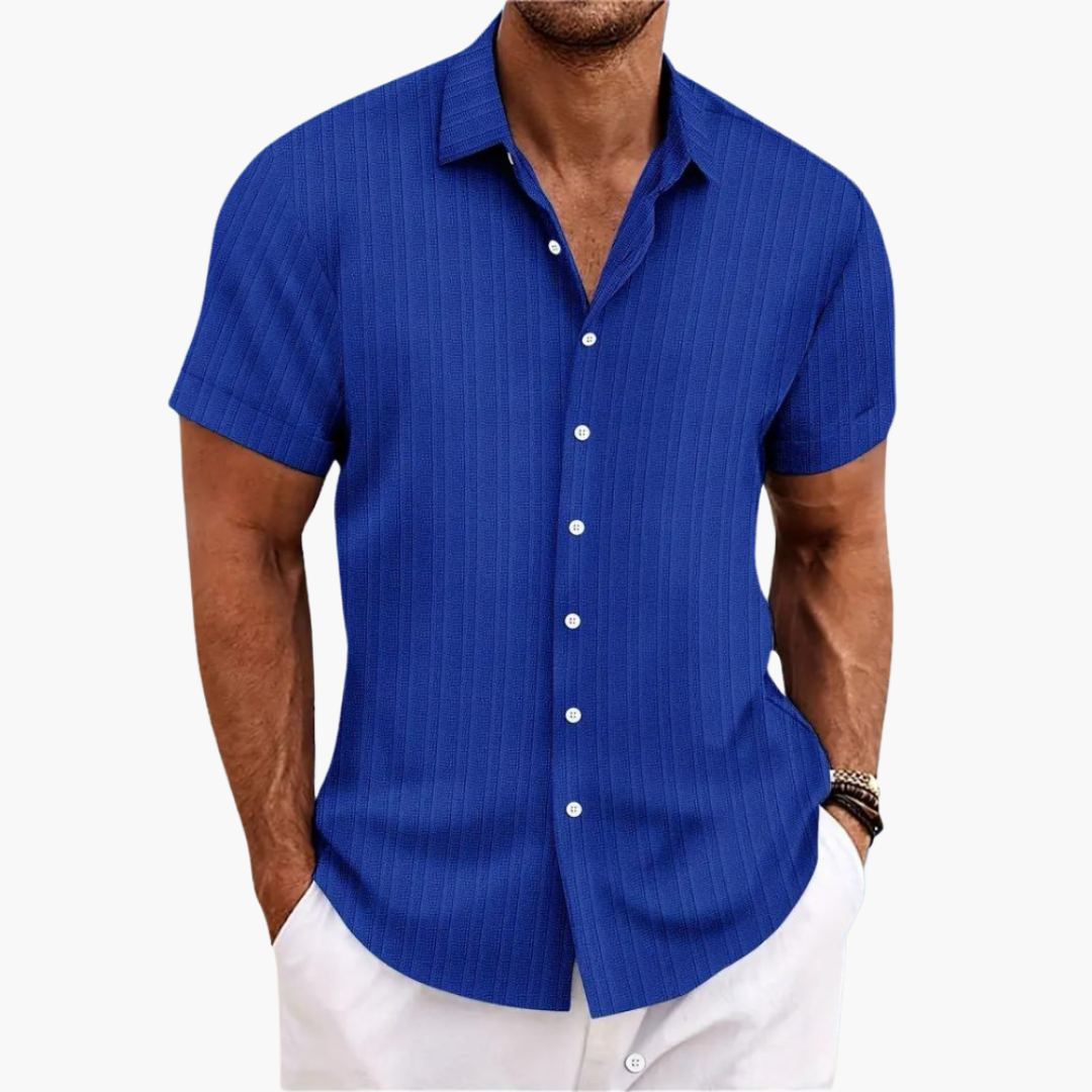 Tillmann | Herren Gestreiftes Kurzarm Hemd - Light Blue - Image 10