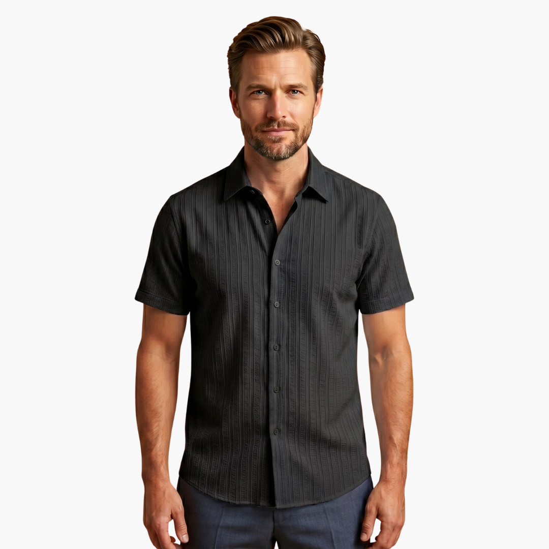Tillmann | Herren Gestreiftes Kurzarm Hemd - Light Blue - Image 13