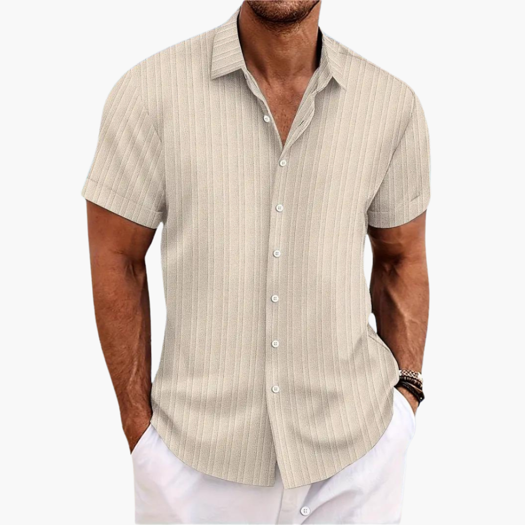 Tillmann | Herren Gestreiftes Kurzarm Hemd - Light Blue - Image 14