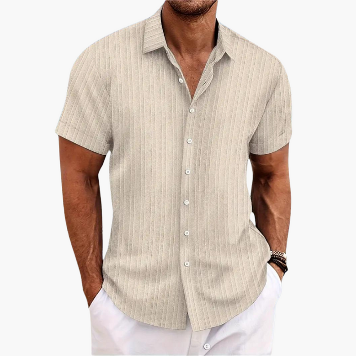 Tillmann | Herren Gestreiftes Kurzarm Hemd - Light Blue - Image 14