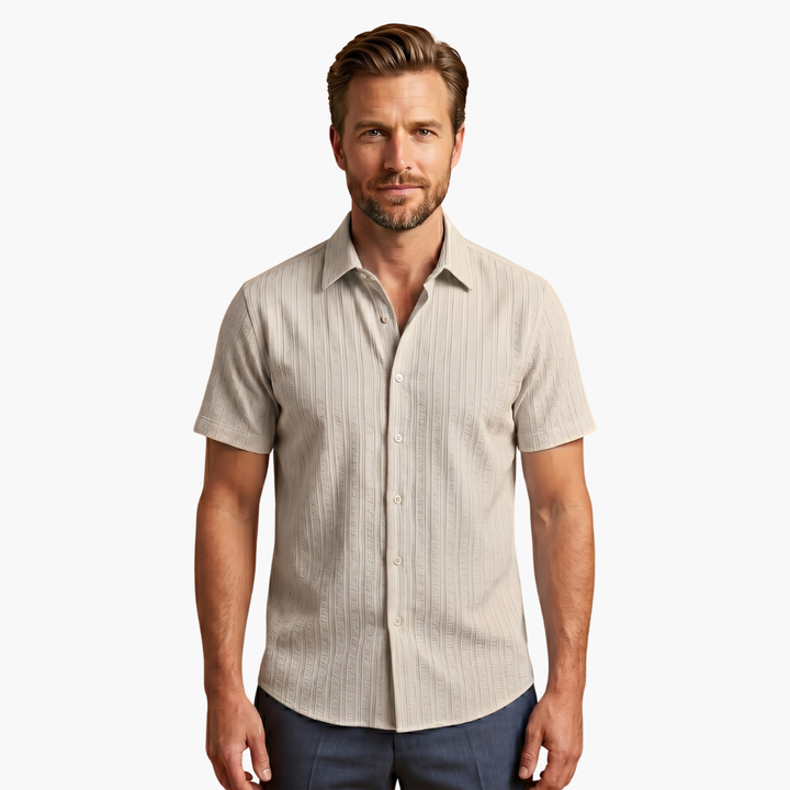 Tillmann | Herren Gestreiftes Kurzarm Hemd - Light Blue - Image 15