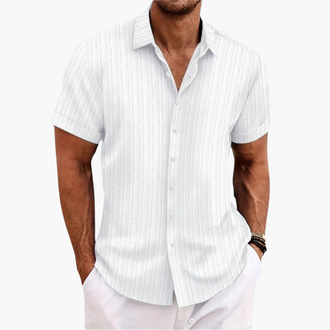 Tillmann | Herren Gestreiftes Kurzarm Hemd - Light Blue - Image 8