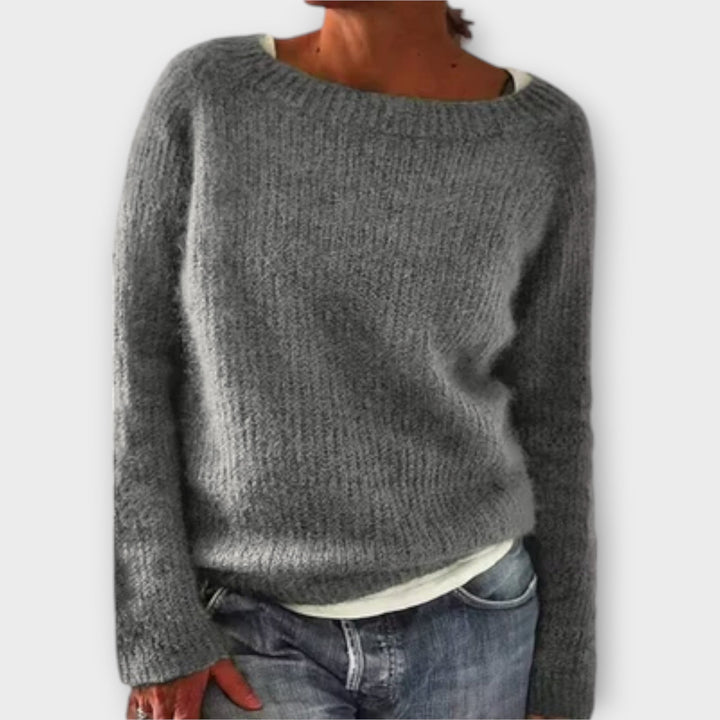 Tilvane | Damen Strickpullover Relaxed Fit Herbst Winter - Mustard - Image 2