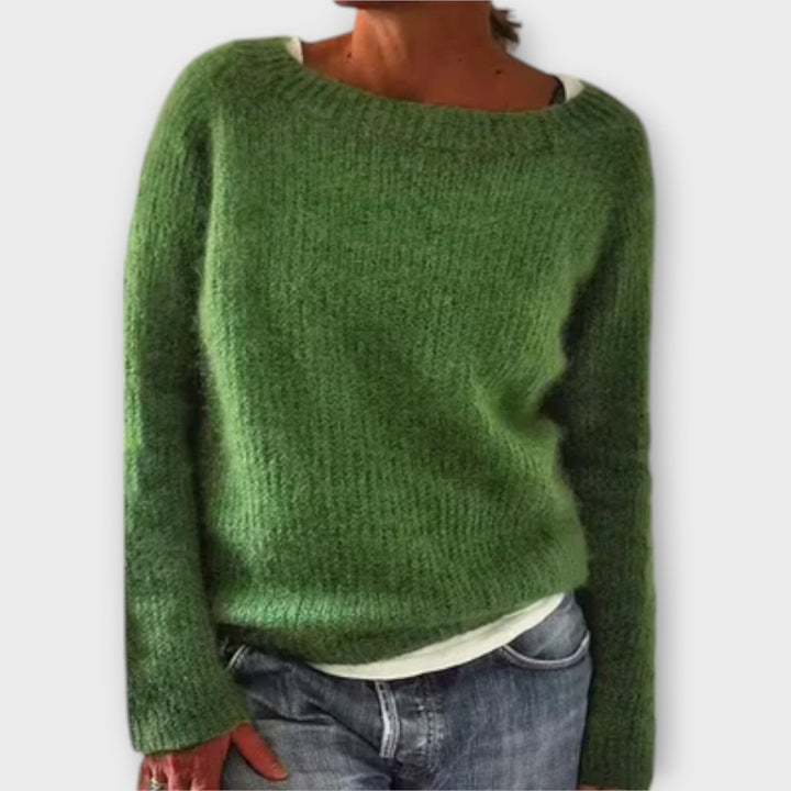 Tilvane | Damen Strickpullover Relaxed Fit Herbst Winter - Mustard - Image 3