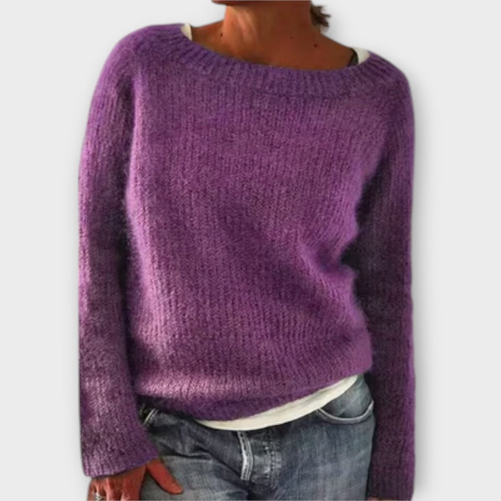 Tilvane | Damen Strickpullover Relaxed Fit Herbst Winter - Mustard - Image 5
