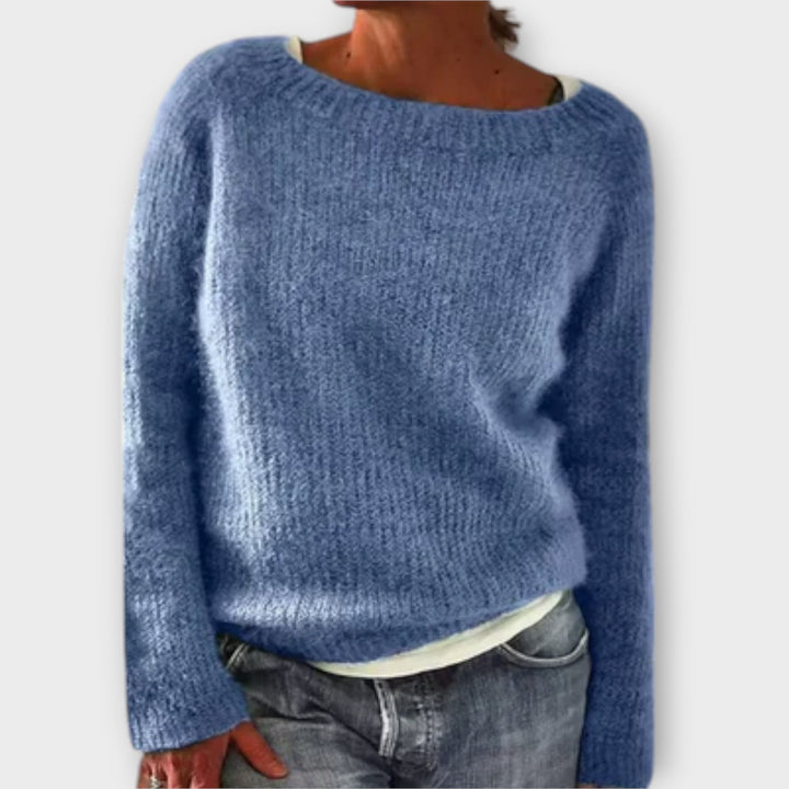 Tilvane | Damen Strickpullover Relaxed Fit Herbst Winter - Mustard - Image 6