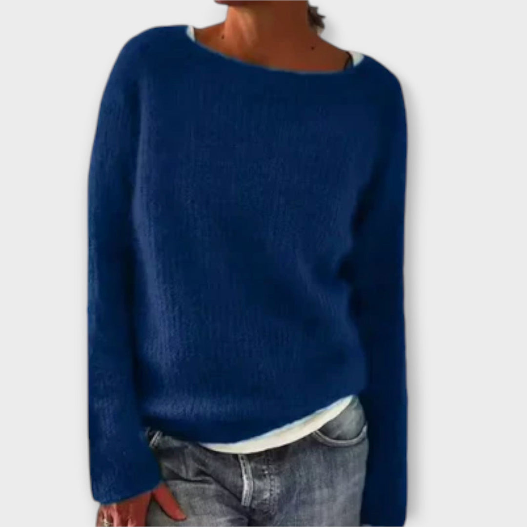Tilvane | Damen Strickpullover Relaxed Fit Herbst Winter - Mustard - Image 7