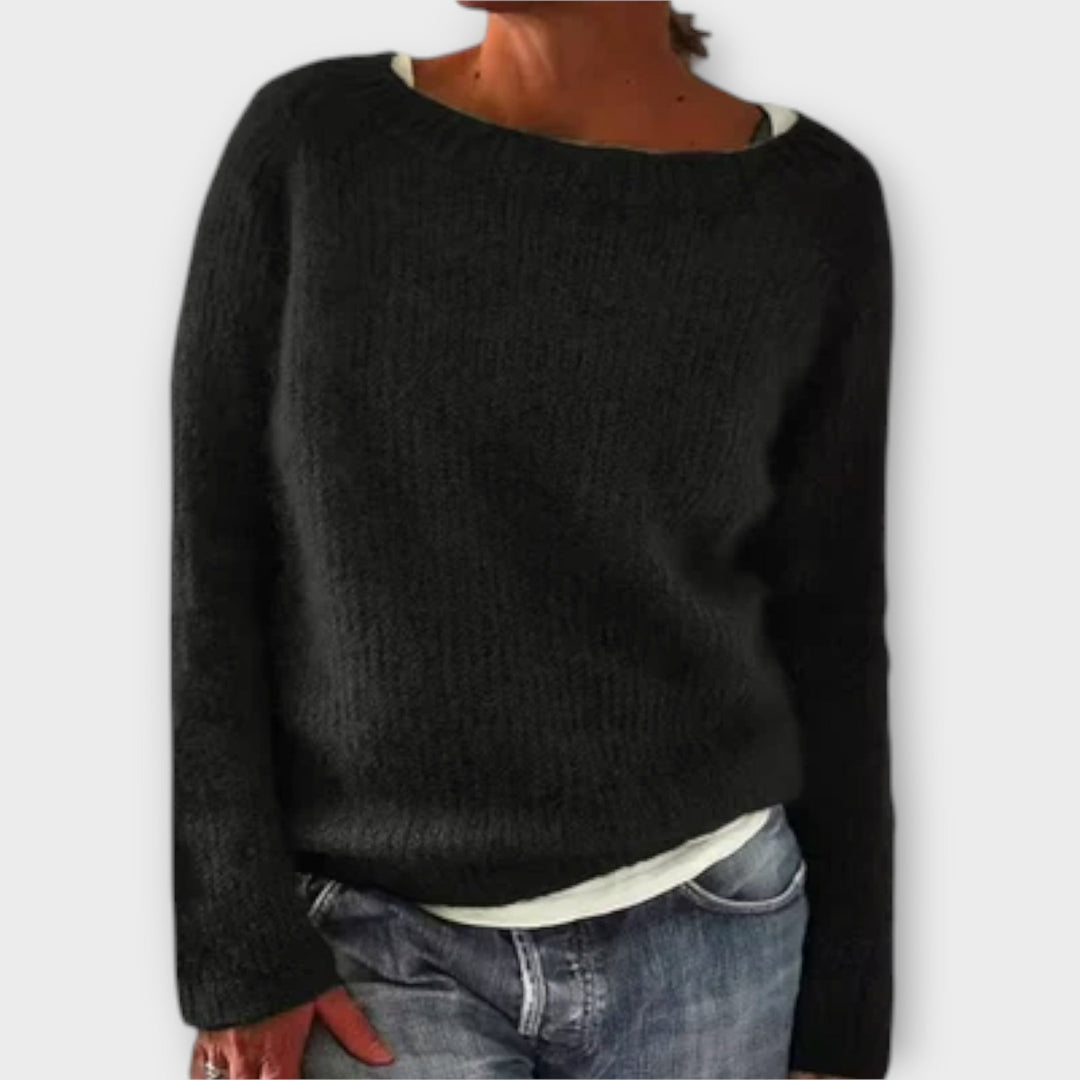 Tilvane | Damen Strickpullover Relaxed Fit Herbst Winter - Mustard - Image 8