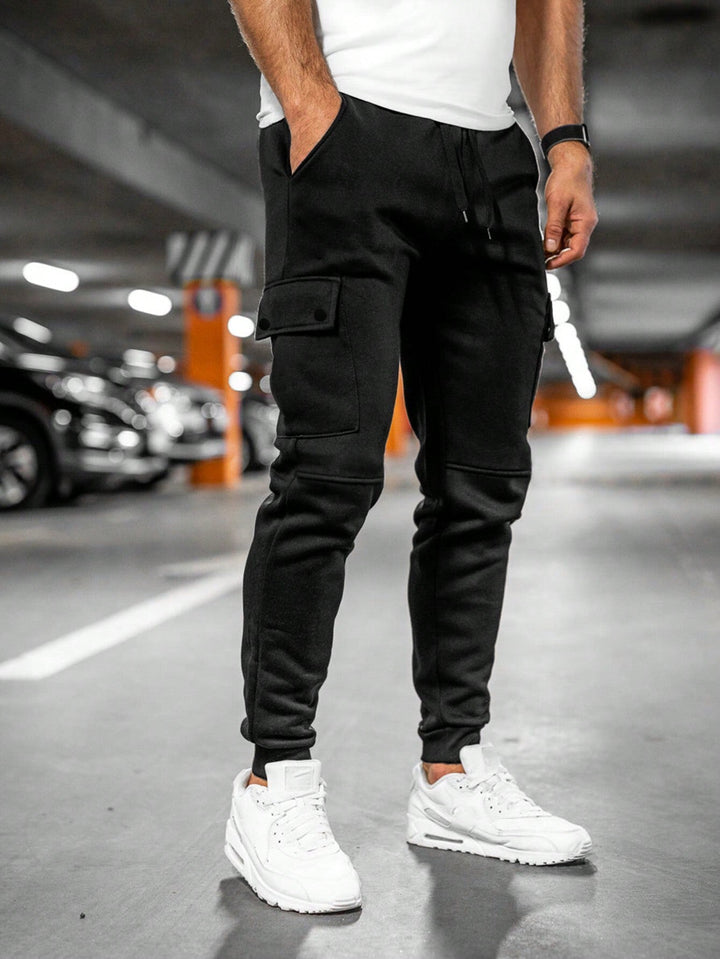 Max | Herren Cargo Jogginghose Slim Fit Trainingshose mit Taschen