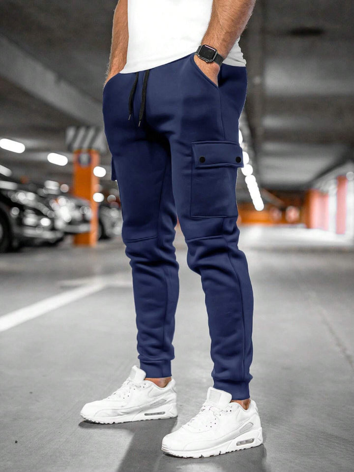 Max | Herren Cargo Jogginghose Slim Fit Trainingshose mit Taschen