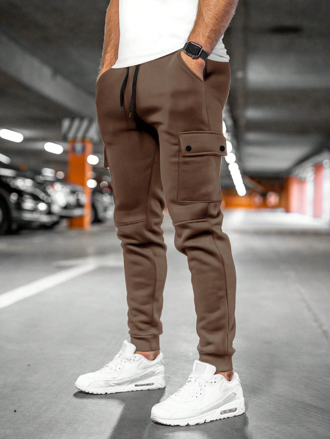 Max | Herren Cargo Jogginghose Slim Fit Trainingshose mit Taschen