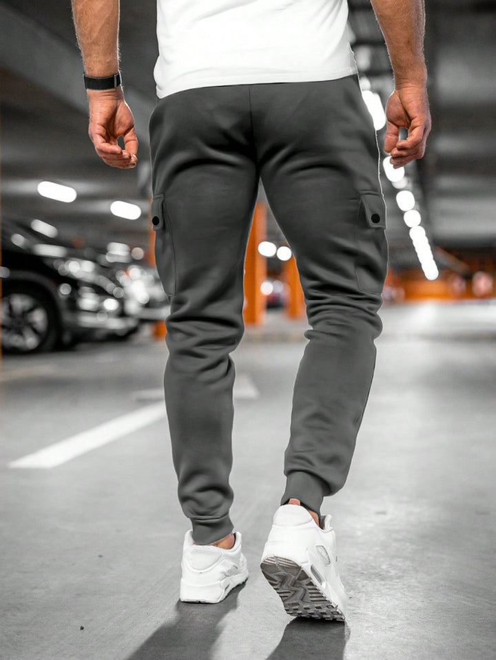 Max | Herren Cargo Jogginghose Slim Fit Trainingshose mit Taschen