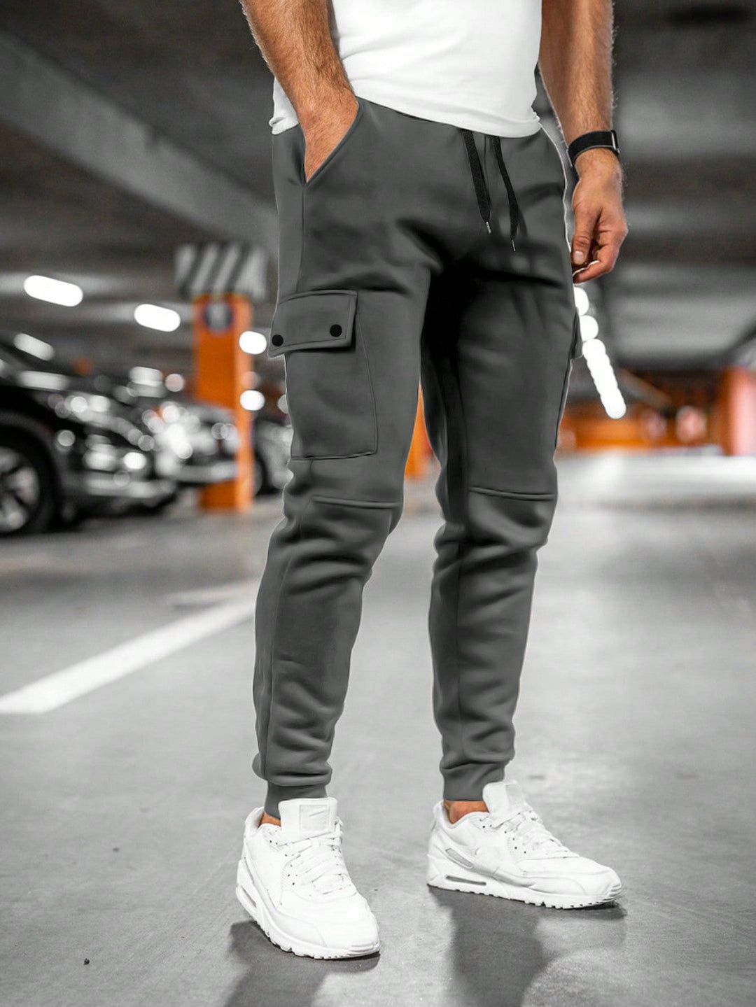 Max | Herren Cargo Jogginghose Slim Fit Trainingshose mit Taschen