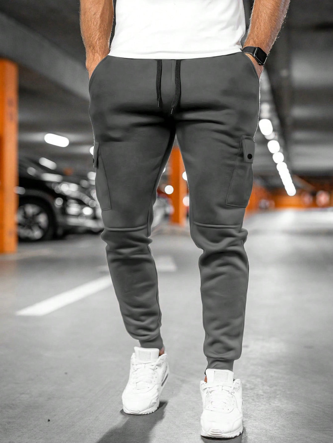 Max | Herren Cargo Jogginghose Slim Fit Trainingshose mit Taschen
