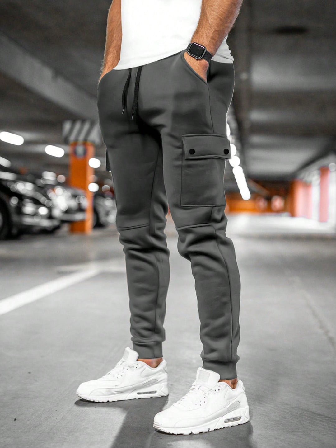 Max | Herren Cargo Jogginghose Slim Fit Trainingshose mit Taschen