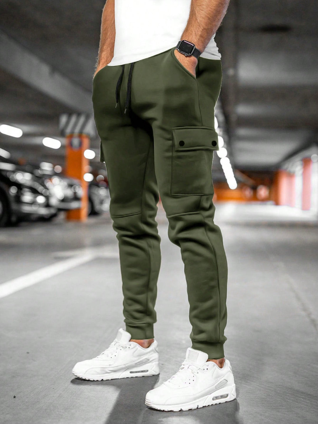Max | Herren Cargo Jogginghose Slim Fit Trainingshose mit Taschen
