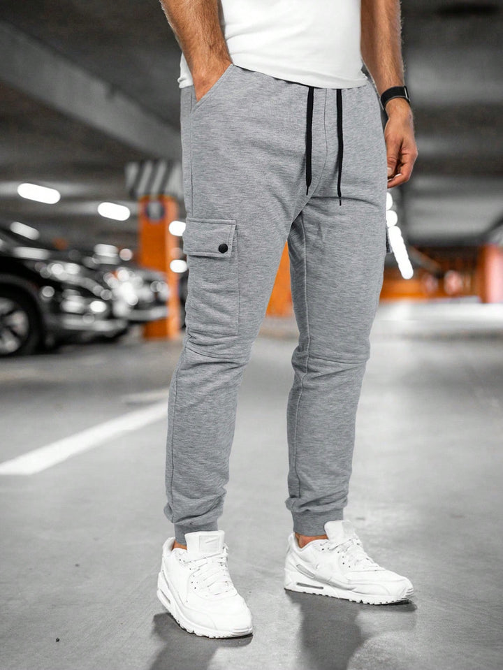 Max | Herren Cargo Jogginghose Slim Fit Trainingshose mit Taschen