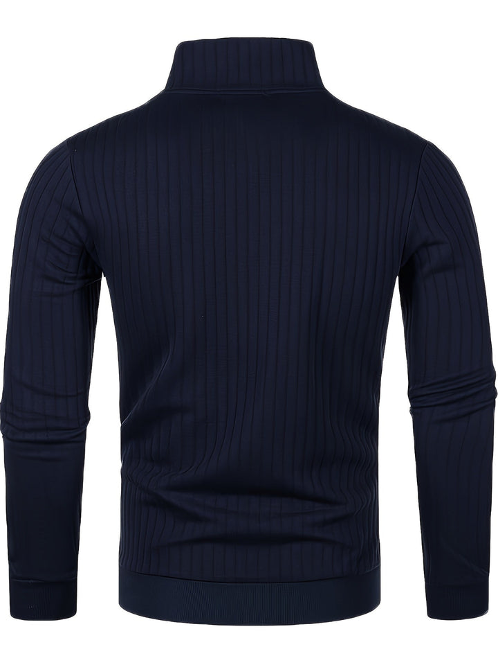 Torben | Herren Strickpullover mit Viertel-Reißverschluss - Navy - Image 3