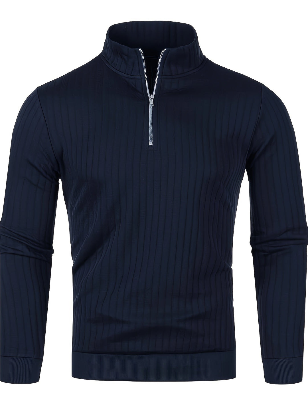 Torben | Herren Strickpullover mit Viertel-Reißverschluss - Navy - Image 4