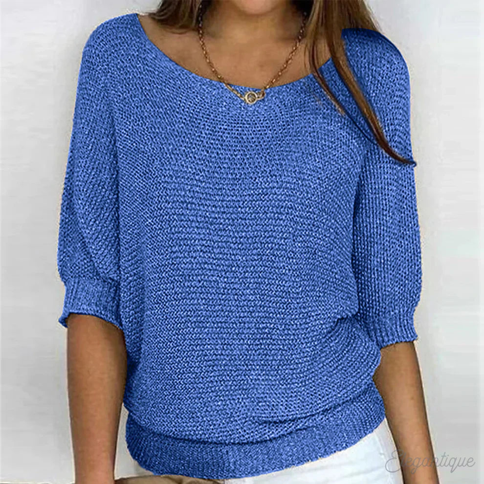 Ruby | Damen-Pullover mit V-Ausschnitt, kurzen Ärmeln, Übergangszeit