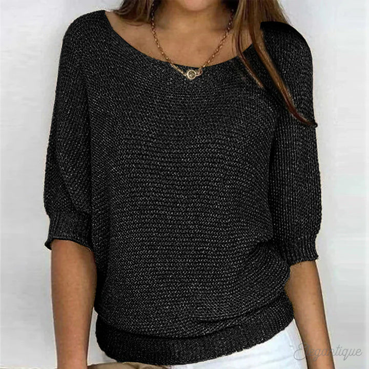 Ruby | Damen-Pullover mit V-Ausschnitt, kurzen Ärmeln, Übergangszeit