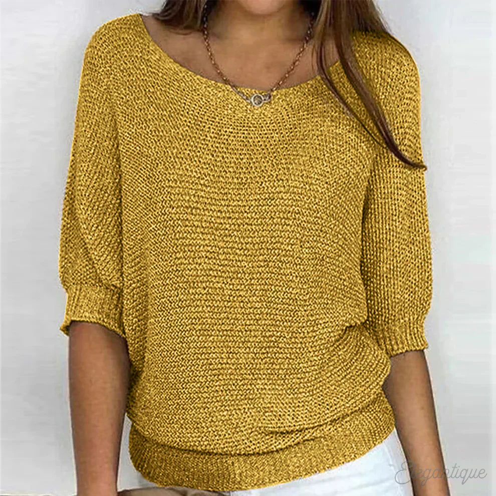 Ruby | Damen-Pullover mit V-Ausschnitt, kurzen Ärmeln, Übergangszeit