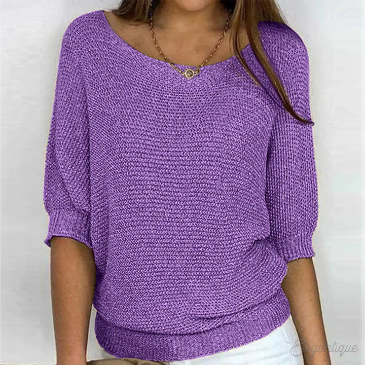 Ruby | Damen-Pullover mit V-Ausschnitt, kurzen Ärmeln, Übergangszeit