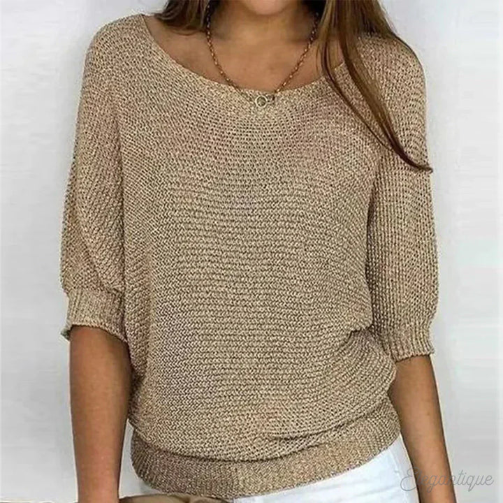 Ruby | Damen-Pullover mit V-Ausschnitt, kurzen Ärmeln, Übergangszeit