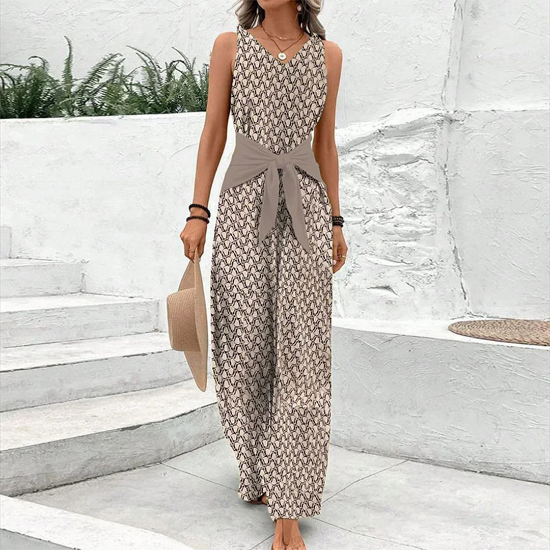Tressie | Damen Ärmelloses Maxikleid V-Ausschnitt mit Schleife