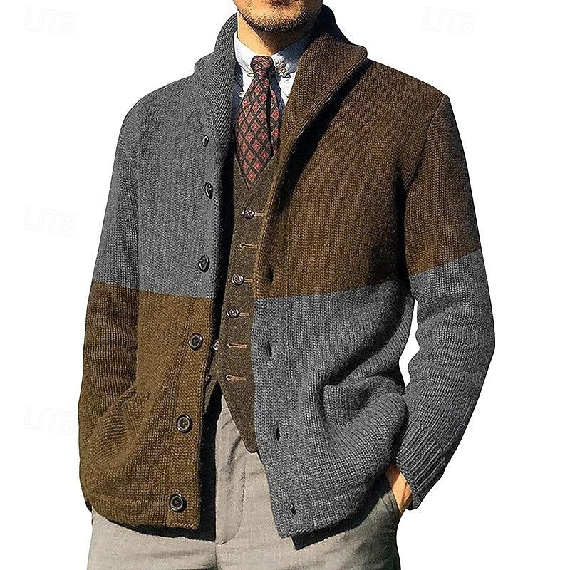 Ulfbert | Herren Strickjacke Colour-Block Cardigan - Image 2
